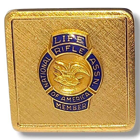 Vintage National Rifle Association NRA Life Member Cufflinks & Tie Clip Set - Picture 9 of 9